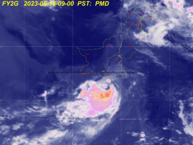 An infrared satellite picture of Bipajoy's current position on the morning of June 15. PHOTO: PMD